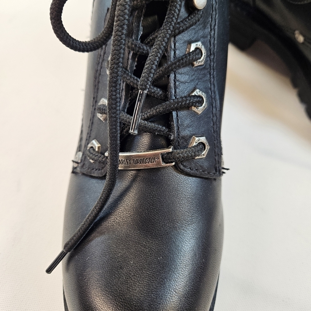 Y2K 90’s Harley Davidson Women's Cynwood Boots VTG women’s sz 8.5 black leather - Picture 3 of 13